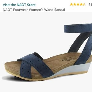 NAOT Sz 37 WAND Black Sandals NEW